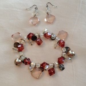 Earrings with matching bracelet.