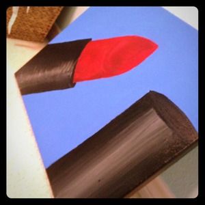 18x16 acrylic painting of lipstick