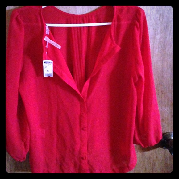 Red see thro top