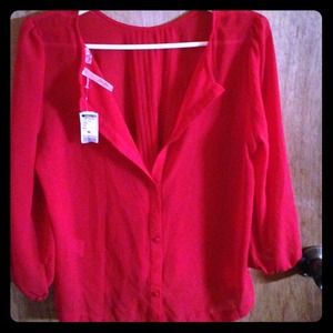 Red see thro top