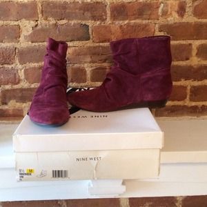 SOLD Nine West wine suede boots