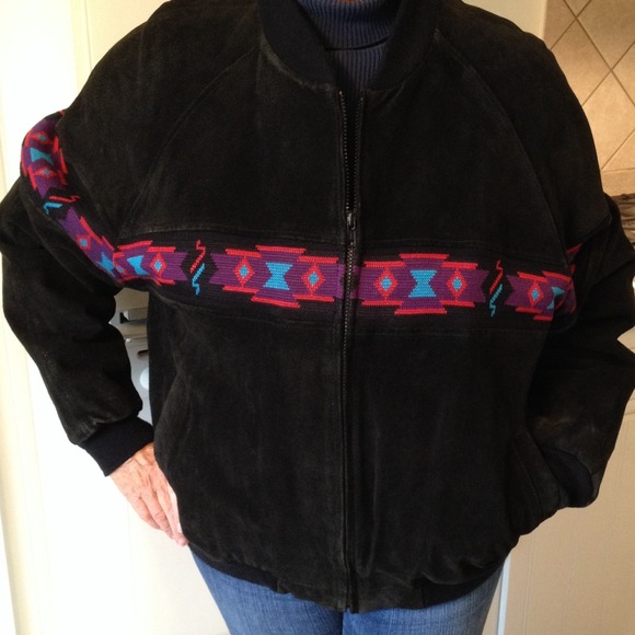 Outerwear - Black suede tribal coat