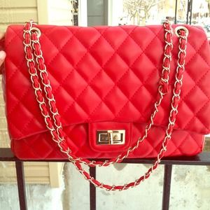 💋Red oversized messenger bag