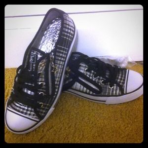 Black and white checkered shoes