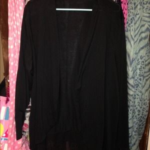 Open front plus size knit cardigan.