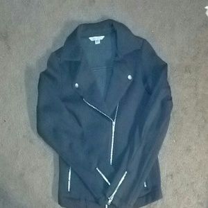 Charcoal gray moto jacket