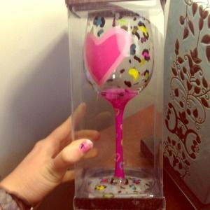 Hand painted wine glass
