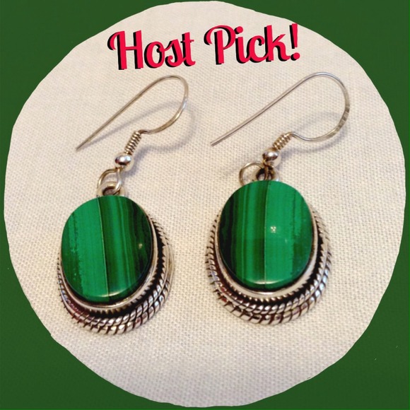 Jewelry - 🎉Host Pick!🎉 Malachite 925 SS earrings