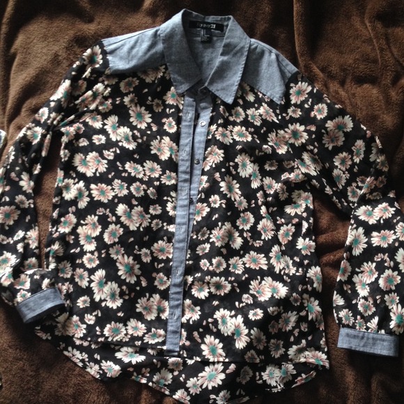 Flowery button up shirt