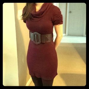 Reserved: Sweater Dress with Brown Belt