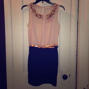 Candies beaded dress. Color rose smoke. Size small