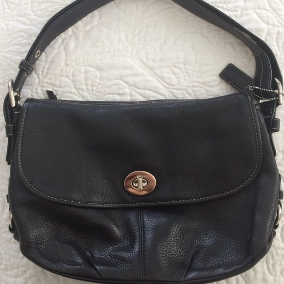 Coach Handbags - Black leather coach bag