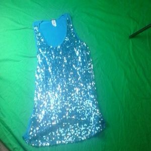 Blue sequin shirt