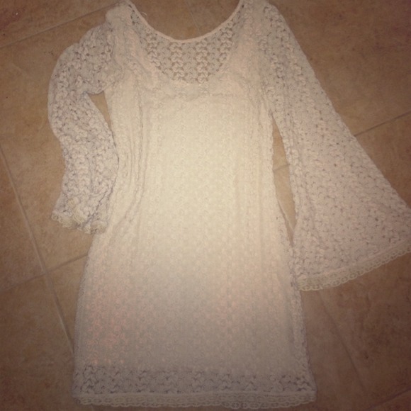 Free People cream hippie dress size large