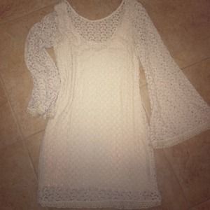 Free People cream hippie dress size large
