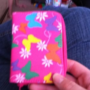 Pink butterfly wallet