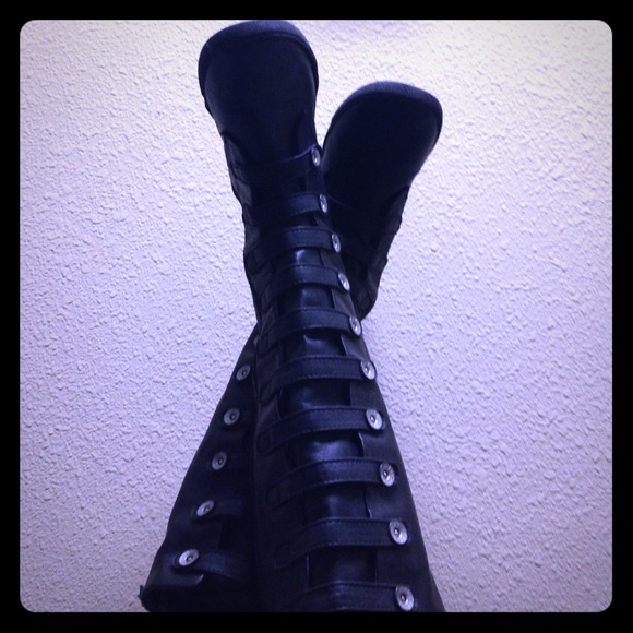 Black High Calf Boots