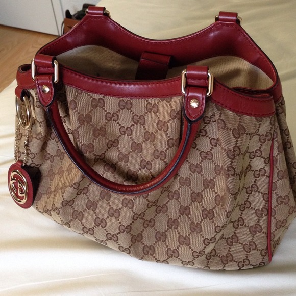 Gucci sukey tote handbag RED