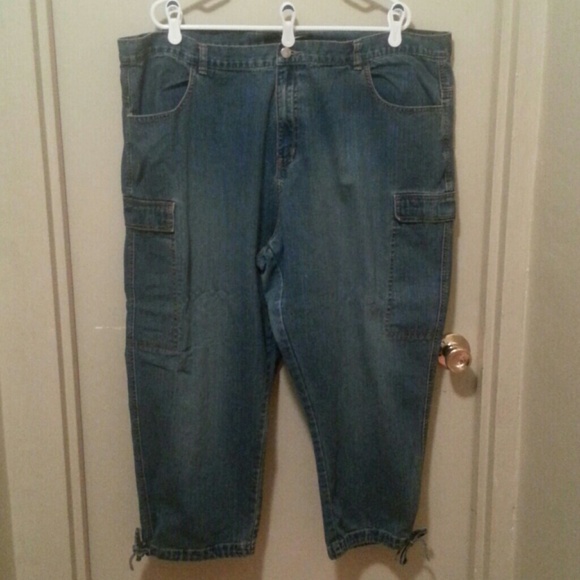 Cargo Cropped Denim Plus Size