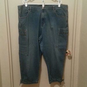 Cargo Cropped Denim Plus Size