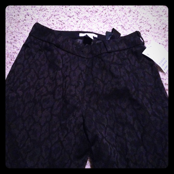 Black animal print h&M Pants