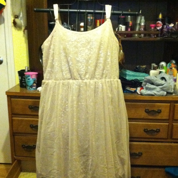 Gold sequin dress with over material !So beautiful