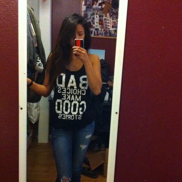 🚫SOLD. Black tank "bad choices make good stories"