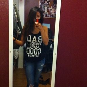 🚫SOLD. Black tank "bad choices make good stories"