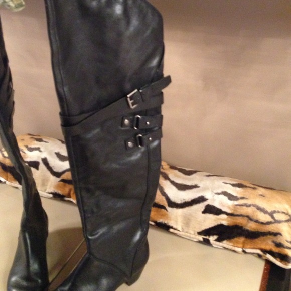 Black Leather knee high boots!