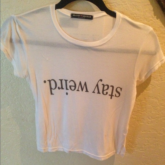 Brandy Melville stay weird crop top
