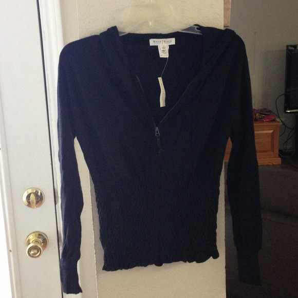 White House Black Market NWT Hooded Zip Sweater L