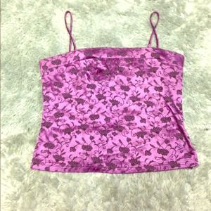 Silky crop top with floral detail