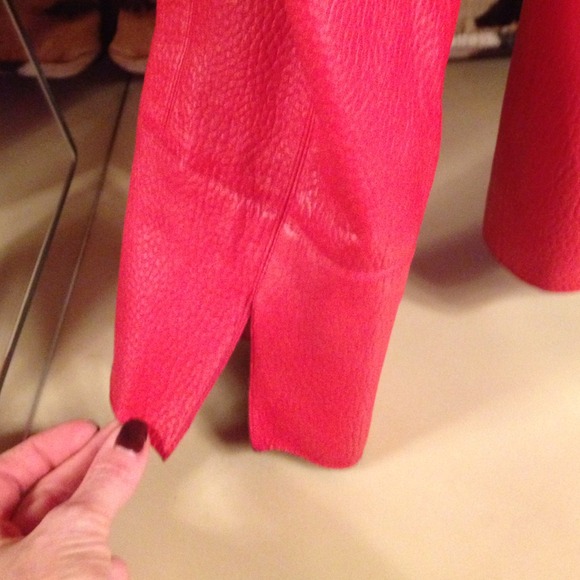 Red Genuine Leather Jacket - Picture 3 of 4