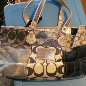 Coach poppy tote handbag