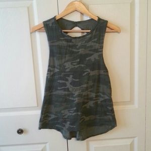 Camo Tank Top w/ Cutout Back