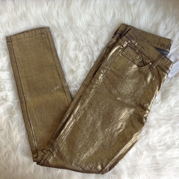 NY & Co.  Denim - NY & Co. gold skinny jeans