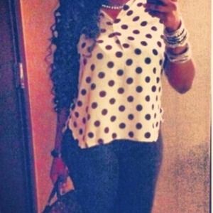 Large polka dot blouse