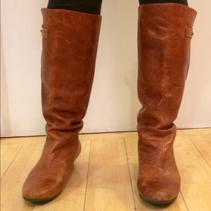 Steve Madden cognac leather boots size 6M