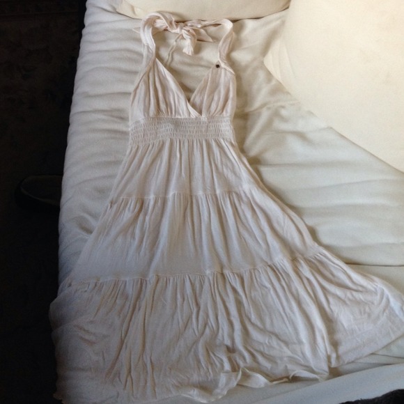 GUESS cream halter dress
