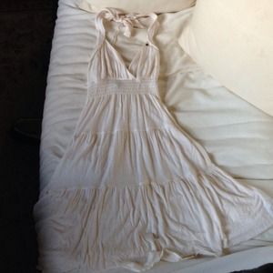 GUESS cream halter dress