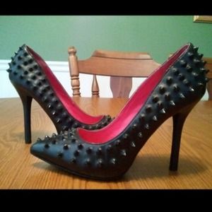 Black spike heels