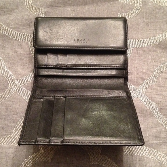 Coach Black Trifold Wallet