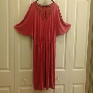 Embelished Ellen Tracy Batwing Sleeved Dress