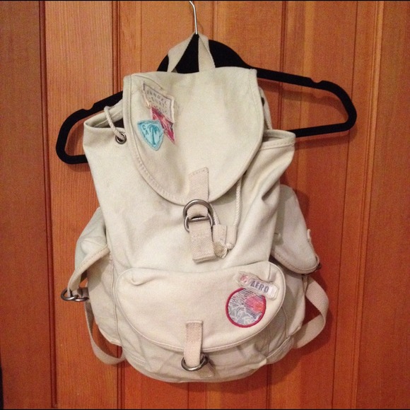 Canvas Backpack with Patchwork