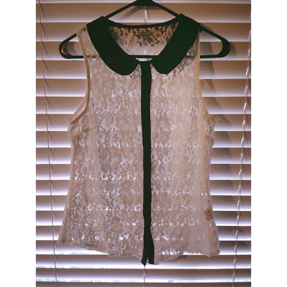 ⭐️REDUCED PRICE⭐️ White Floral See-Through Top
