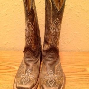 Corral Western Boots Real Leather Girls size 5 T