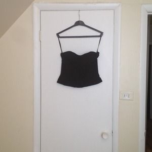 Black wool corset top