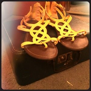Yellow strappy sandals :) available in blue too!