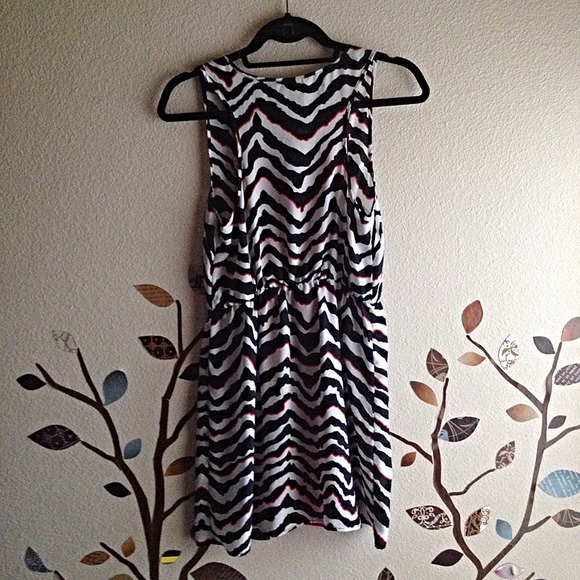 Light Zebra Print & Coral Dress - Picture 7 of 8