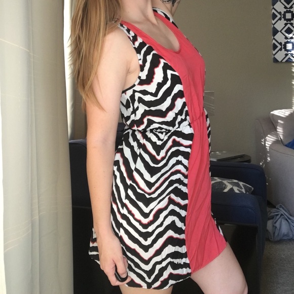 Light Zebra Print & Coral Dress - Picture 2 of 8
